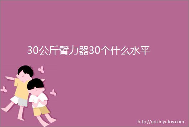 30公斤臂力器30个什么水平