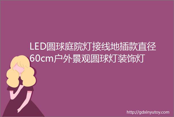 LED圆球庭院灯接线地插款直径60cm户外景观圆球灯装饰灯