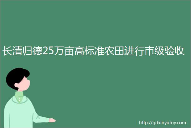 长清归德25万亩高标准农田进行市级验收