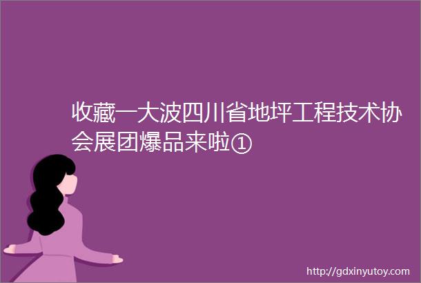 收藏一大波四川省地坪工程技术协会展团爆品来啦①