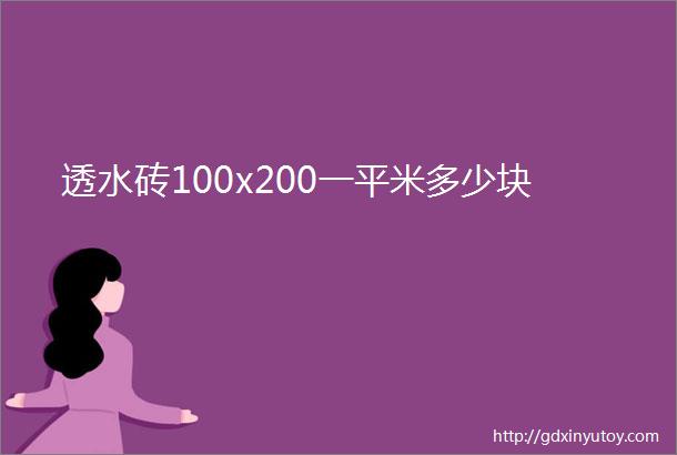 透水砖100x200一平米多少块