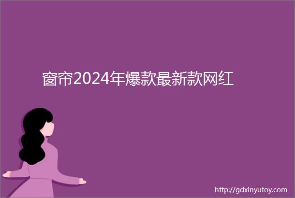 窗帘2024年爆款最新款网红