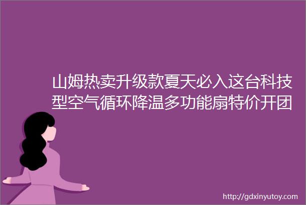 山姆热卖升级款夏天必入这台科技型空气循环降温多功能扇特价开团送2年换新降温快抑菌还有多功能灯