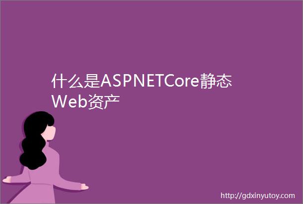 什么是ASPNETCore静态Web资产