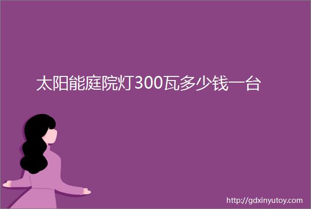 太阳能庭院灯300瓦多少钱一台