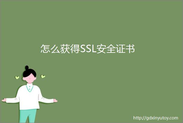 怎么获得SSL安全证书