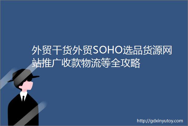 外贸干货外贸SOHO选品货源网站推广收款物流等全攻略