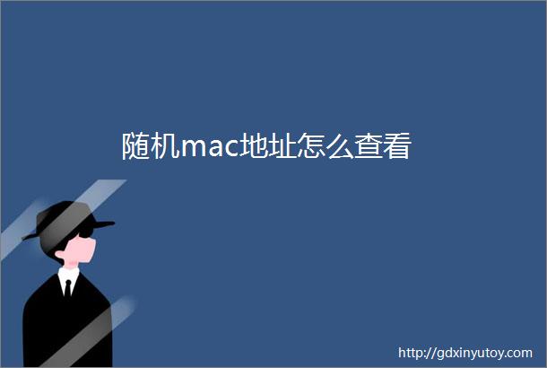 随机mac地址怎么查看