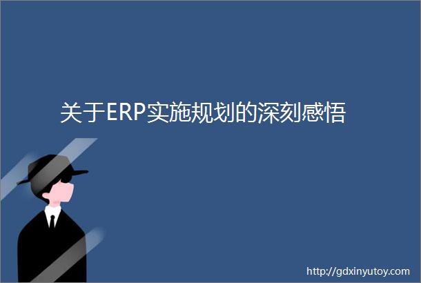 关于ERP实施规划的深刻感悟