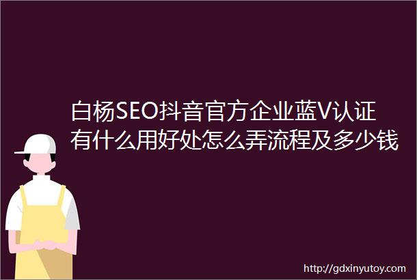 白杨SEO抖音官方企业蓝V认证有什么用好处怎么弄流程及多少钱