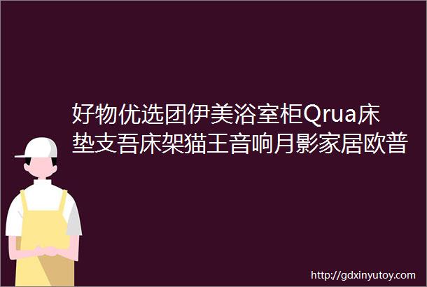 好物优选团伊美浴室柜Qrua床垫支吾床架猫王音响月影家居欧普全系科沃斯扫拖机器人