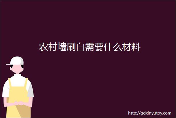 农村墙刷白需要什么材料