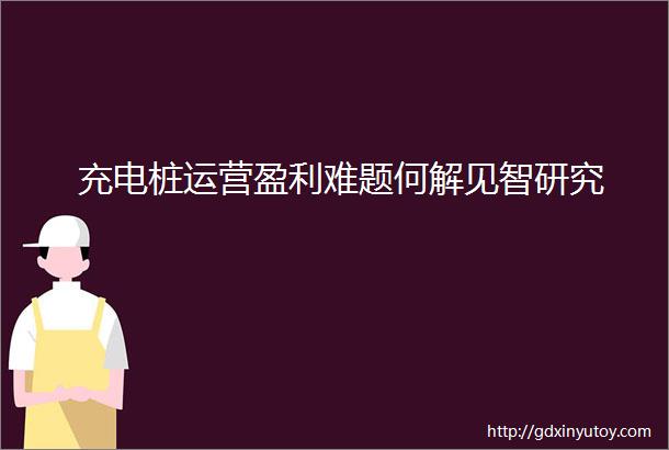 充电桩运营盈利难题何解见智研究