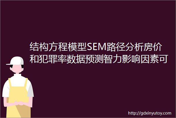 结构方程模型SEM路径分析房价和犯罪率数据预测智力影响因素可视化2案例