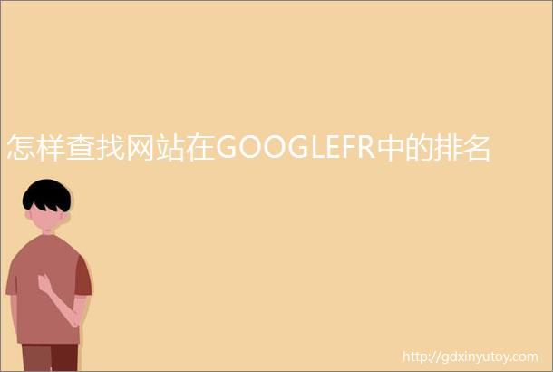 怎样查找网站在GOOGLEFR中的排名