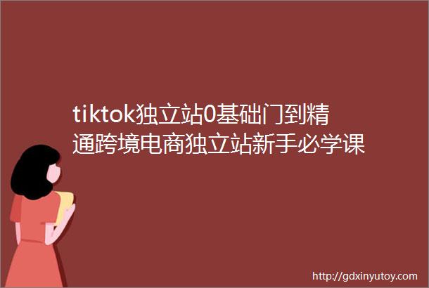 tiktok独立站0基础门到精通跨境电商独立站新手必学课