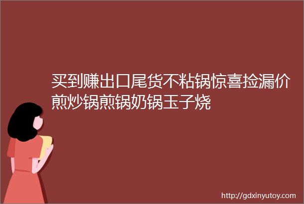 买到赚出口尾货不粘锅惊喜捡漏价煎炒锅煎锅奶锅玉子烧