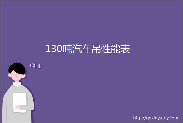 130吨汽车吊性能表