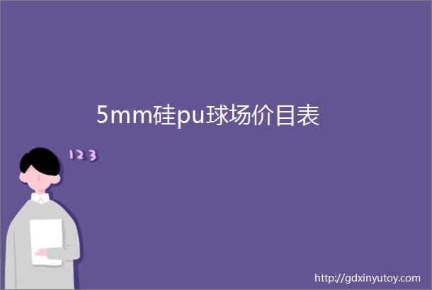 5mm硅pu球场价目表