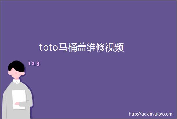 toto马桶盖维修视频