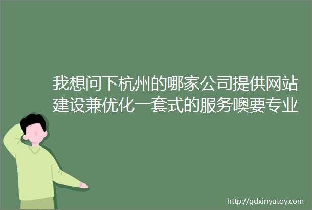我想问下杭州的哪家公司提供网站建设兼优化一套式的服务噢要专业