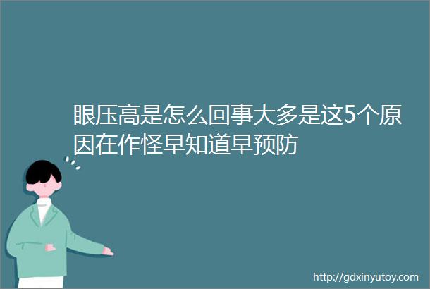 眼压高是怎么回事大多是这5个原因在作怪早知道早预防