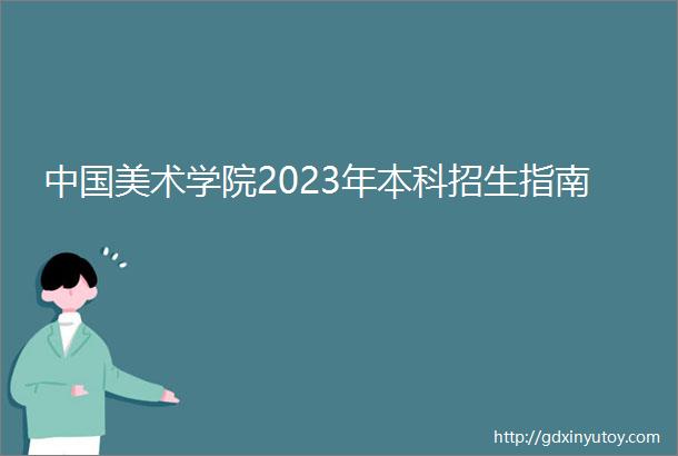 中国美术学院2023年本科招生指南